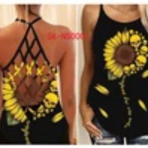 SUNFLOWER TANK TOPS WITH A BEAUTIFUL BACK